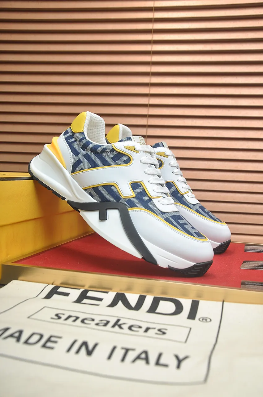 Men's shoes 💰600💶 [Fendi] The latest casual sports shoes 🔥 Many 💑 stars have the same style FD match. The original version is a one-to-one replica. Designer Kim Jones's first fendi match and Donkey brand Trainer basketball sneakers. Material: Original silk mesh. Lining: Breathable mesh. Packaging: Original 1:1 matching high-end packaging. Size: 38-45 (45 is custom-made and cannot be returned or exchanged)
